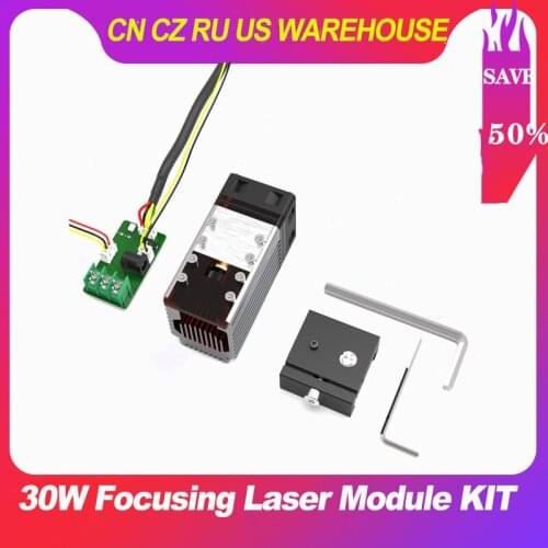 30W CNC Laser head Focusing Laser Module Laser Engraver Cutter with 450nm 7.5W Blue Laser Head PWM/TTL Modulation for Engraver