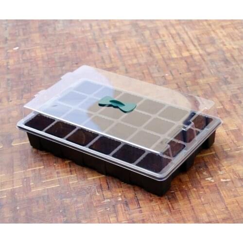24 Cells Hole Plant Seed Tray Plastic Nursery Pot with Lid Garden Plant Germination Kit Grow Box SN2793