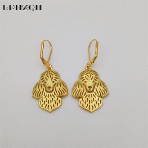 Fashion Jewelry Hollow Dangle Earings Cute Dog Earings for Women Unique Christmas Birthday Gift Jewelry Poodle