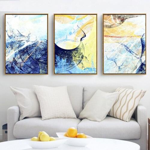 HAOCHU Modular Abstract Creative Design Psychedelic Lines Print Canvas Painting Poster Wall Picture Nordic Home Decor