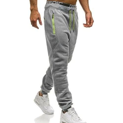 Pants Men Solid Color Zipper Pocket Stitching Sweatpants Slim Jogger Men Clothing Harajuku Japanese Streetwear Pants Jogging