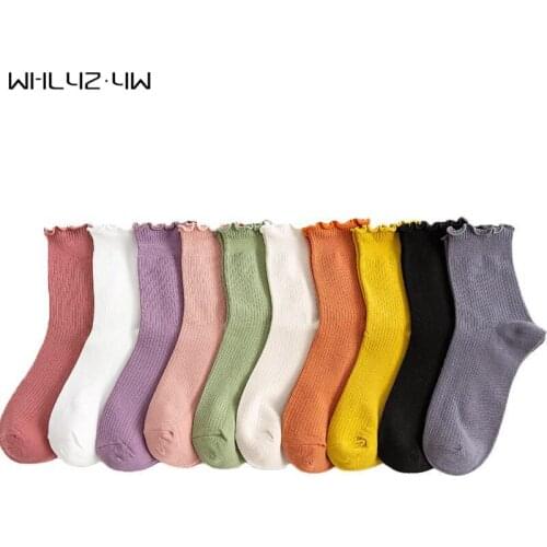5 Pairs/Lot Harajuku Happy Socks For Women Girl Cotton Colorful Street Fashion Edge Novelty Soft Elastic Short Socks Hot Sell