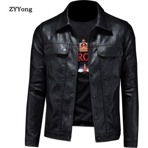 2020 New Mens leather Jacket PU Fashion Spring Autumn Jackets Faux Leather Slim Fit Male Motorcycle Coats Plus Size M-XXXXL