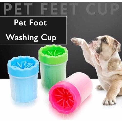 Sale 1PC Dog Foot Washer Cup Silicone Claw Care Soft Inner Washer Pet Clean Basket Brush Clean Paws Feet Dog Paw Wash Tool 280gE