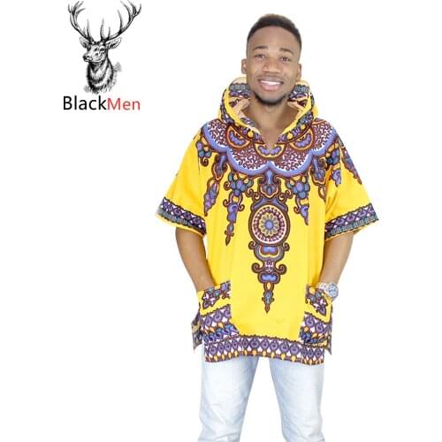 Dashiki Mens lehenga Short sleeve Hoodie Hipster Hip Hop African muslim shirt for men t-shirt