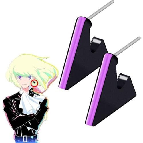 Earrings Anime Promare Lio Fotia Triangle Ear Stud Cosplay Prop Pendant Stud Earrings For Women Men Prop Jewelry Accessories