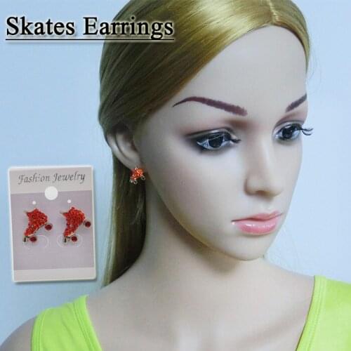 Skates sports earring Yellow white Red 3 color in stock