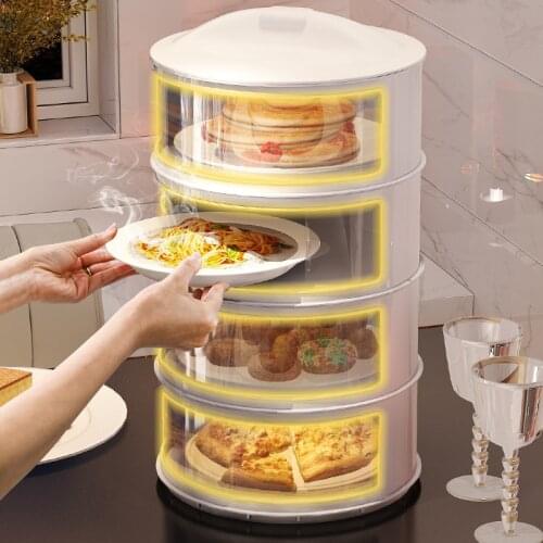 Heat Preservation Dish Rack Storage Transparent Plastic Food Cover Dish Shelf for Heat Preservation and Dustproof