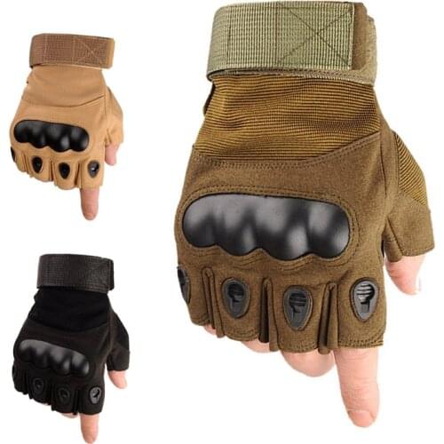 Hard Knuckle Tactical Gloves Military Army Shooting Fingerless Gloves Anti-Slip Outdoor Sports Paintball Airsoft Cycling Gloves