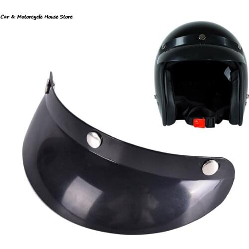 Vintage 3-Snap Motorcycle Helmet Peak Lens Open Face Sun Shade Visor Shield