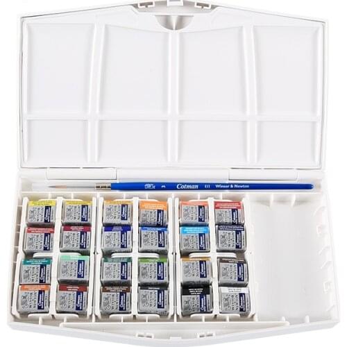 WINSOR&NEWTON Cotman portable solid watercolor paint 12/24/36/45 colors pigment art supplies drawing paint