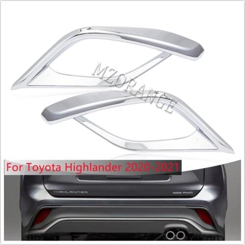Rear Bumper Fog Lamp Light Chrome Cover Trim Decor For Toyota Highlander 2020-2021 Car Produce Accessories Car Styling