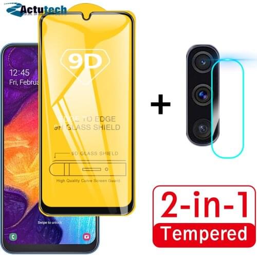 2 In 1 Glass For Samsung Galaxy A50 2019 A70 A40 A30 A20 A10 Camera Lens Film & 9D Screen Protector Protective Tempered Glass