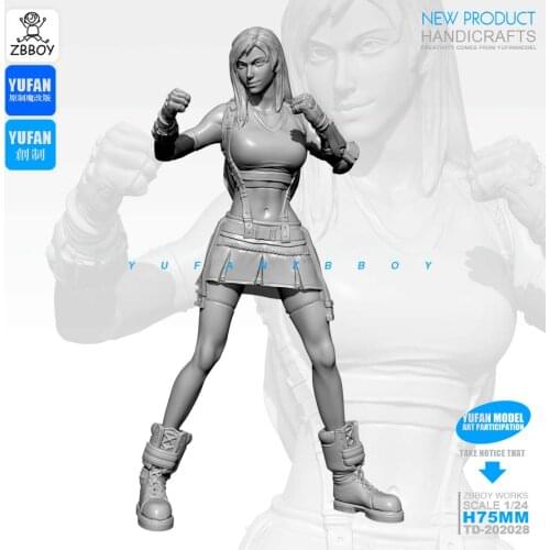 1/24 Resin Kits girls fighting Wang resin model self-assembled TD-202028