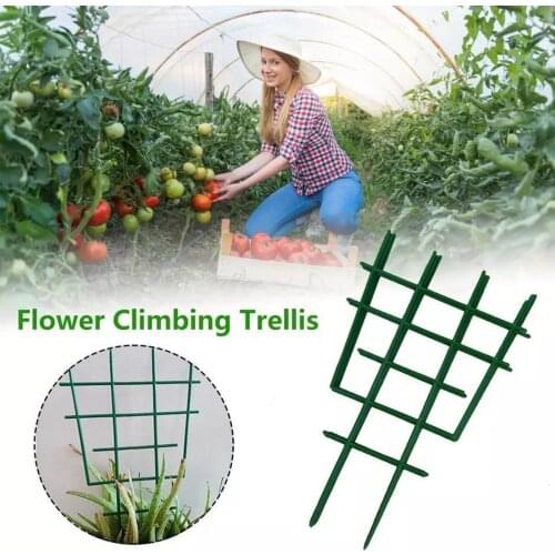 10 Pcs Trellis Plant Support Plastic Garden Grid T-shaped Rack Vegetable Cucumber Supporting Climbing Flower Plants Stander