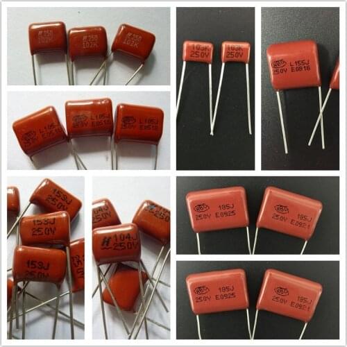 10pcs CBB capacitor 250V 102~685 1nF~6.8uF Metallized Polypropylene Film Capacitor All Values