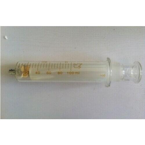 100ML Glass syringe Luer Lock Head injector sampler dispensing with ink chemical medicine