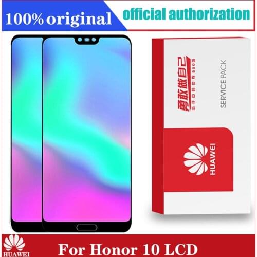 100% Original LCD with Frame + Fingerprint for HUAWEI Honor 10 Display Touch Screen Digitizer Assembly COL-L29 Repair Parts
