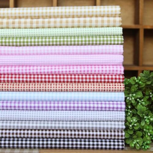FRESH Graceful 15pcs/lot CHECKED 15 Different Plaid Patterns 25cmX25cm patchwork printed square 100% cotton fabric PATCHWORK