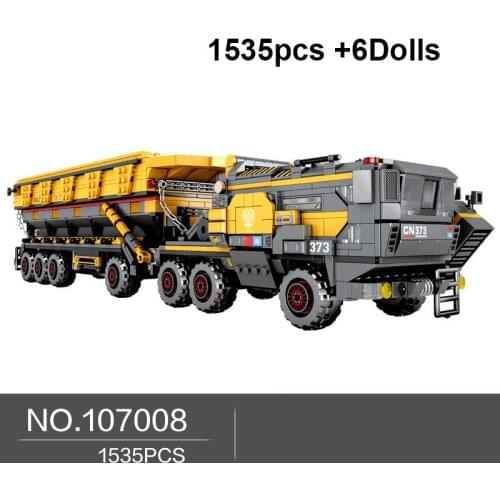 1535pcs+4Dolls Military Model Bricks Wandering Earth Building Block Heavy Earth Truck Educational Toy For Child Birthday Gifts