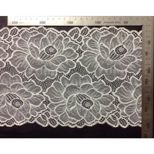 18cm hot selling symmetrical jacquard flora motif edge stretch lace trim,HL0826G