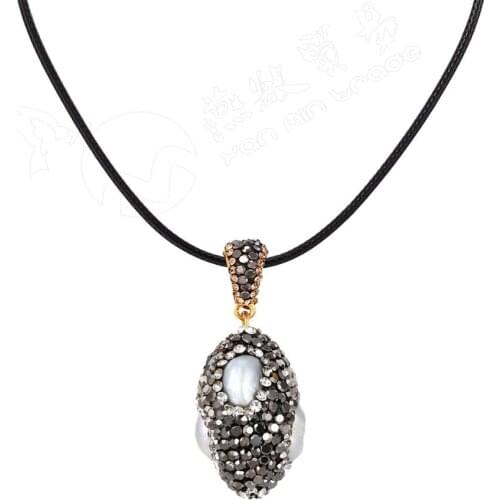 2020 new Irregular freshwater pearl necklace for women Unique handmade rope chain pearl pendant necklace wedding jewelry