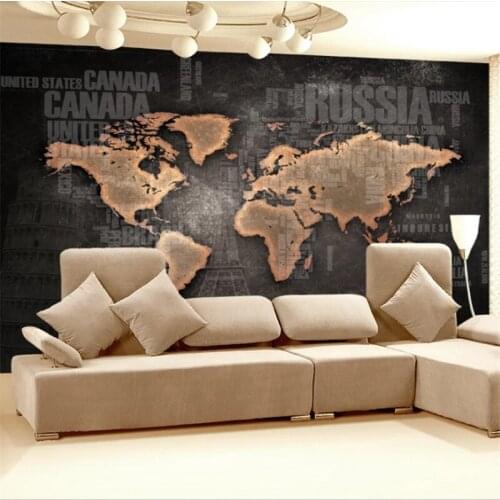 Beibehang Custom wallpaper 3d photo mural antique cement wall vintage world map background wall papers home decor papel de pared