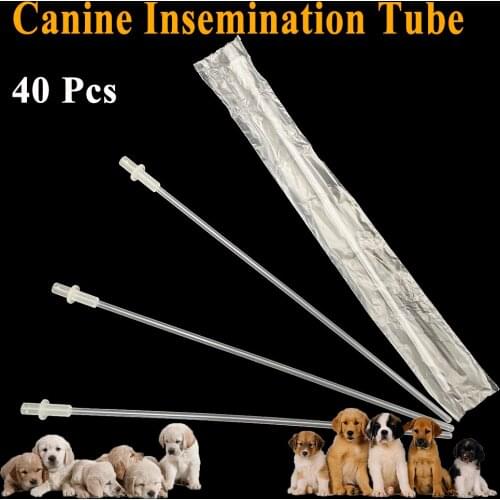40PCS Disposable Semen Injection Sheep Goat Canine Clinic Pipe Pet Dog Artificial Insemination Tube Catheter Plastic Bulldog