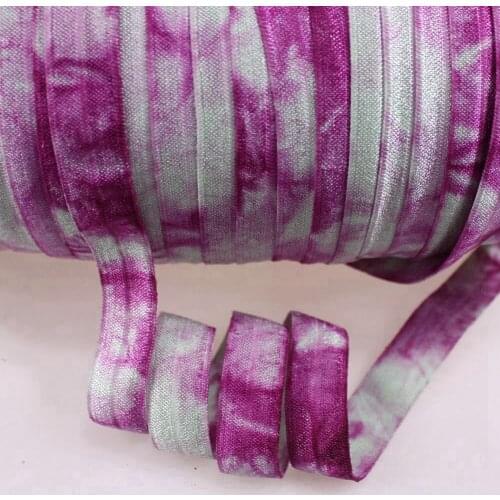 513/275 tie-dye FOE 5/8" Tie Dye Fold Over Elastic for DIY Accessories 100yards, welcome custom color