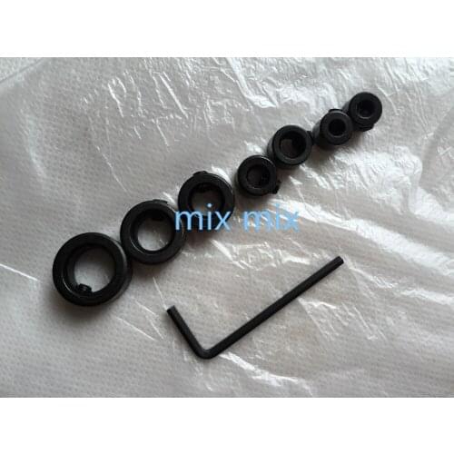 7pcs Drill Bit Depth Stop Collar Split Ring Woodworking Drills Clamping Device Positioner Hole Drill Press Collars +1pc Wrench