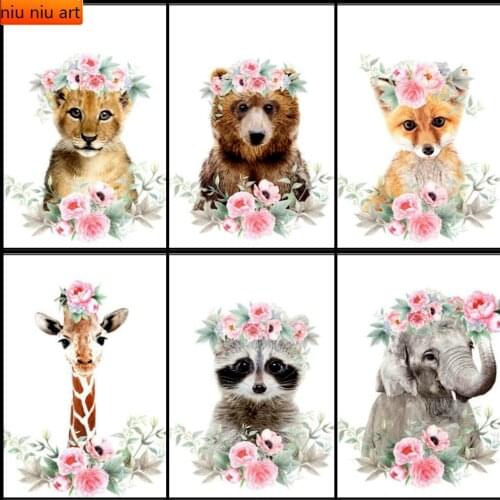 Animals Pig Elephant 5D Diamond Painting Full Drill Square/Round Mosaic Rhinestone Cross Stitch Kits Home Decor