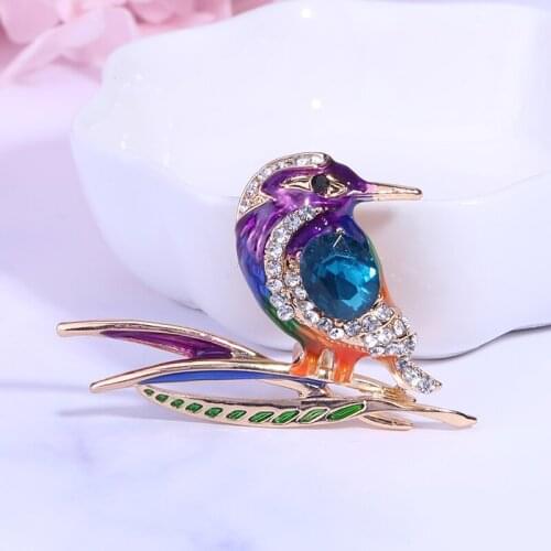 Beadsland Alloy Inlaid Rhinestone Brooch Birdie Modeling Fashionable High-end Clothing Accessories Pin Woman Gift MM-172
