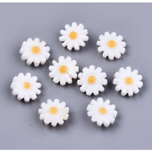 10Pcs 12/13mm Natural Freshwater Pearl Shell Sunflower Beads Daisy Sea Shell Charms Pendants For DIY Jewelry Bracelet Making