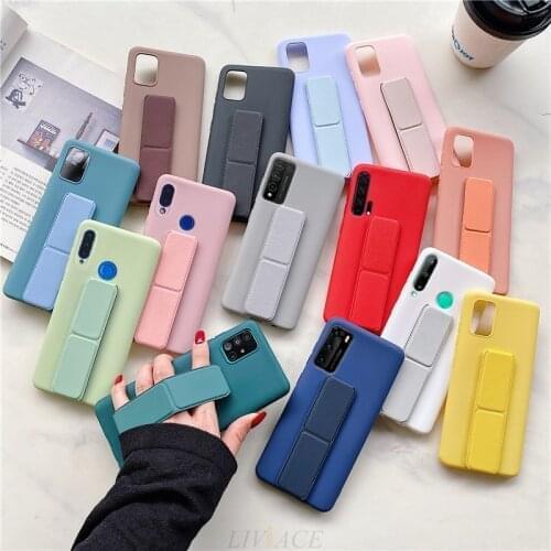 Magnetic Car Holder Phone Stand Silicone Case For Huawei Nova 5T 3 3i 3e 4e 2i finger grip Wrist band Back Cover nova5t nova3