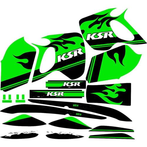 For Kawasaki KSR50 KSR80 KSR110 50 80 110 KSR Free Customized Motorcycle full set of 3M graphics stickers BACKGROUND decals kits