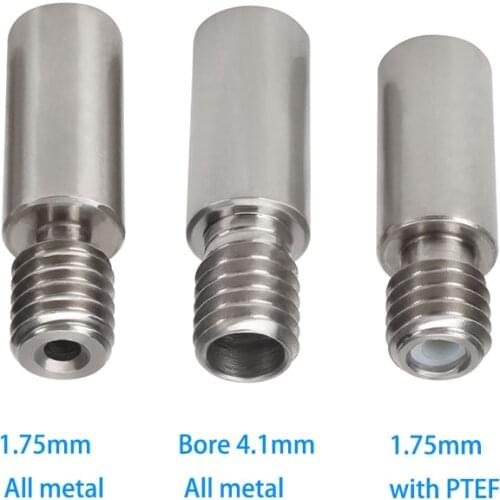 Mk8 3D Printer Parts Chimera Extruder Dual Hotend J-Head Throats Heat Break 1.75mm Filament Bore 4.1mm 2 in 1Out E3D V6 Reprap