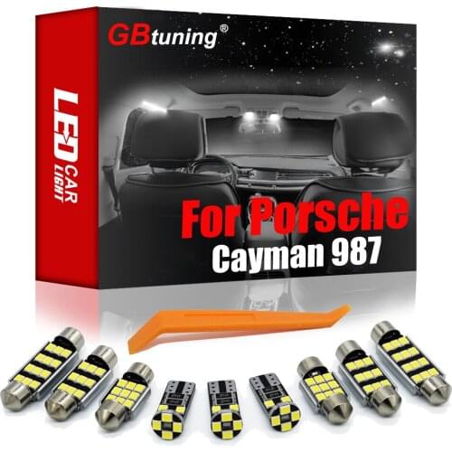 GBtuning Canbus LED Interior Light Kit 19PCS For Porsche for Cayman 987 (2005 to 2012) Vehicle Map Reading Room Indoor Bulb