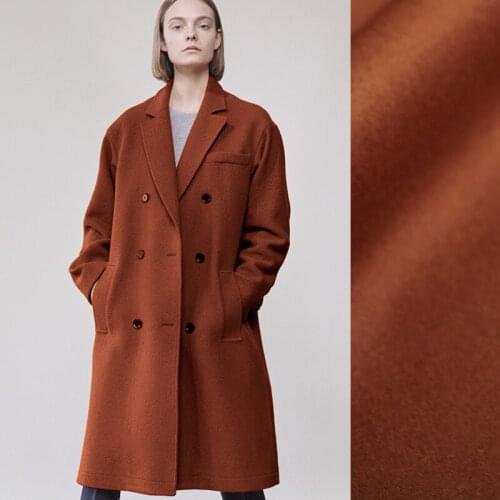 Quality 150CM Wide 830G/M Weight Double Faced Caramel Color Thick Cashmere Wool Autumn and Winter Overcoat Outwear Fabric J023