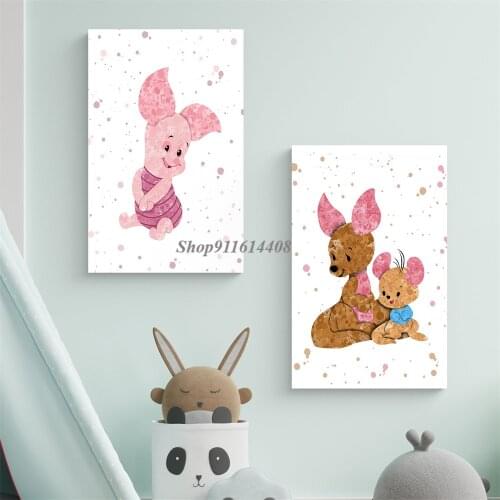 Canvas Painting Disney Classic Cartoon Animation Winnie The Pooh Character Poster Prints Wall Art Picture Kid Living Room Decor