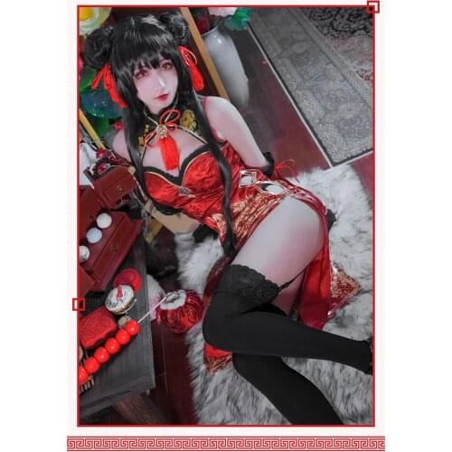 Nightmare DATE A LIVE anime Cosplay Tokisaki Kurumi sexy cosplay costume Lunar set New Year Cheongsam dress female