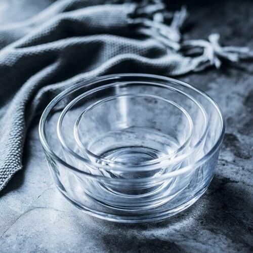 Creative Jade Crystal High Transparent Glass Salad Bowl Lead Free Salad Bowl Fruit Snack Bowl Three Piece Set