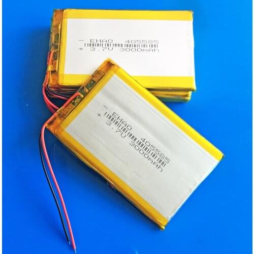 Lot 5 pcs 3.7V 3000mAh 405585 lipo polymer lithium rechargeable battery for GPS navigator DVD PDA PAD power bank e-book camera