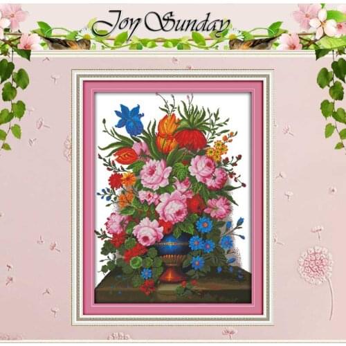 Flower basket patterns counted Cross Stitch 11CT 14CT Cross Stitch Set Wholesale DIY Cross-stitch Kit Embroidery Needlework