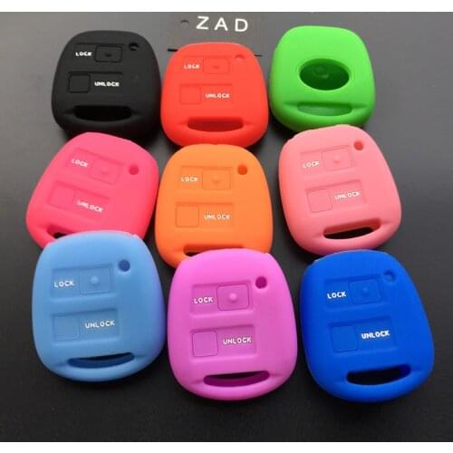 ZAD Silicone car key cover case set For Toyota RAV4 Camry 4Runner Corolla For Lexus GX SC RX LS 2 buttons key fob car styling