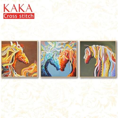 Cross stitch kits,Embroidery needlework sets with printed pattern,11CT-canvas for Home Decor Painting,Animals Full NCKA084