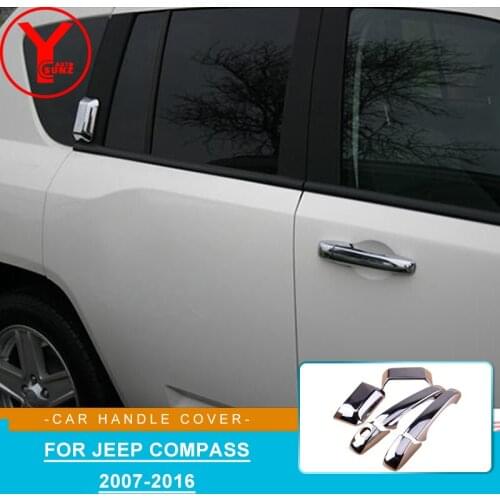 6pc/set Exterior Door Handle Cover Door Handle Bowl Trim For Jeep Compass 2007-2016 ABS Chrome Car Door Handle Molding Overlay