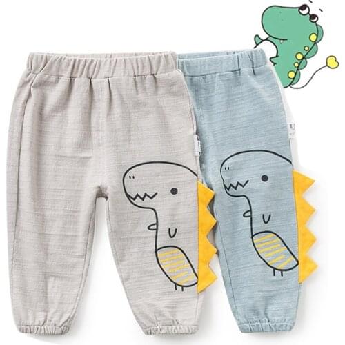 1-5 Years Toddler Boys Trousers Pants Summer Spring Kids Clothing Cute Dinosaurs Outfit Children Soft Casual Costume Pants