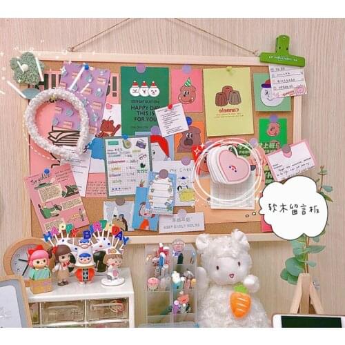 Cork table top decoration hanging display felt pasting pushpin photo message board J05