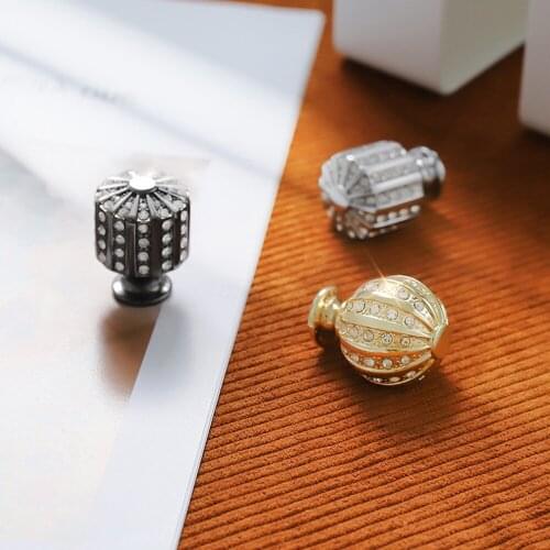 Gold Diamond Furniture Cabinet Handles Crystal Solid Metal Door Knob Cupboard Drawer Pulls For Home Renovation And Improvement