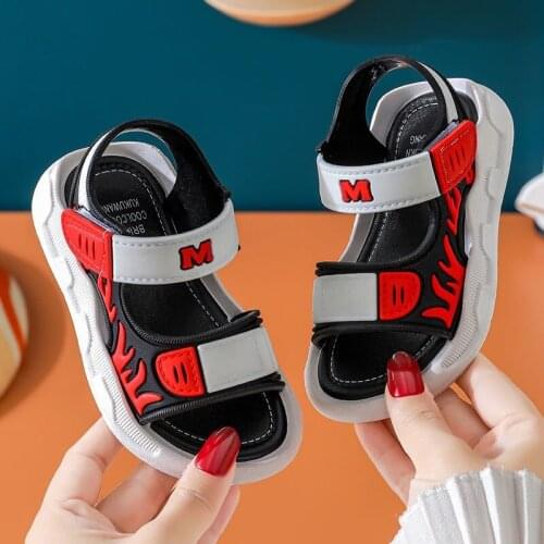 Boys Sandals New 2021 Summer Kids Sandals Fashion Childrens Shoes Non-slip Soft Bottom Casual Beach Children Shoes Outdoor 21-35